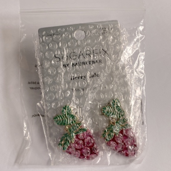 SUGARFIX by‎ BaubleBar Crystal Strawberry Drop Earrings - Pink, NWT - Picture 6 of 9